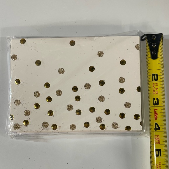 30 Blank Greeting Cards with envelopes- Gold and Gold Glitter Polka Dot - Picture 4 of 4